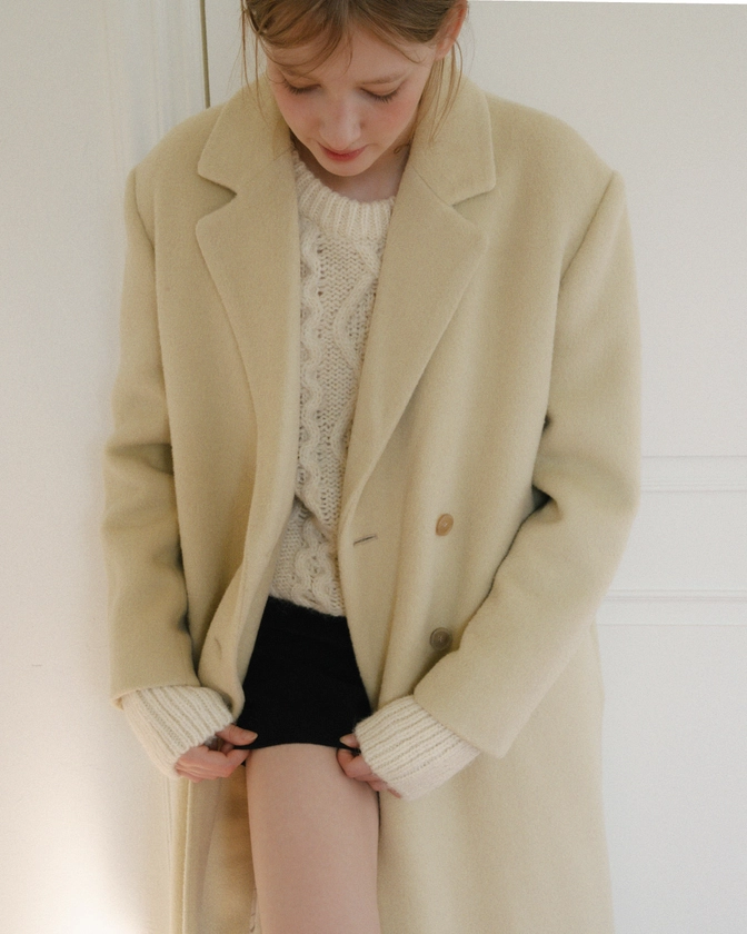 Wool Alpaca Long Coat - lettera