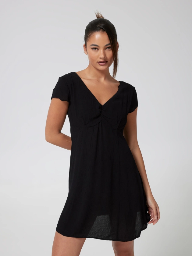 Miley Rusched Mini Dress Black - Jay Jays Online