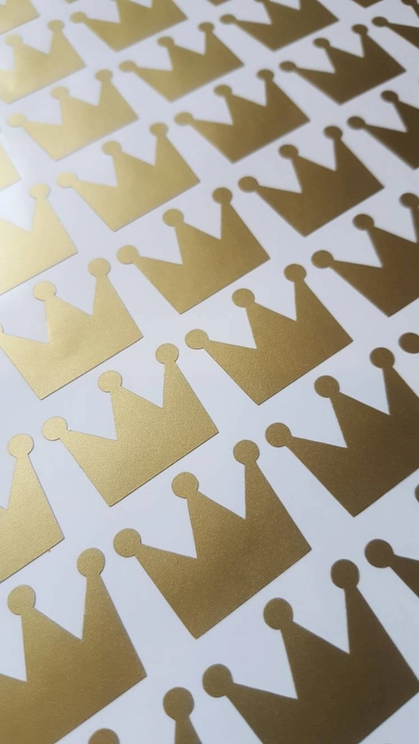 Set of Gold Crown Vinyl Stickers, 0.5 TO 2 INCH1 Gold Stickers for Envelope Seals, Journal Stickers, Party Supplies, Decals, Diary Stickers, - Etsy UK