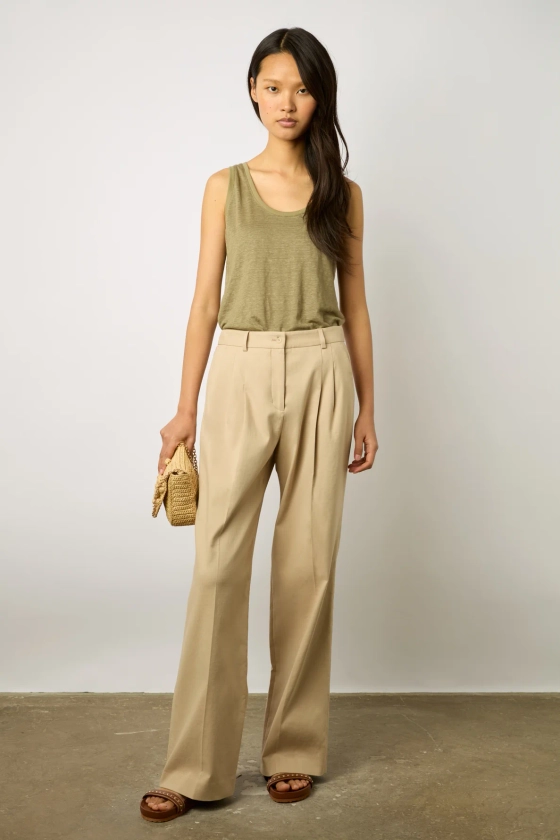 Pantalon carotte en coton - CECILIA