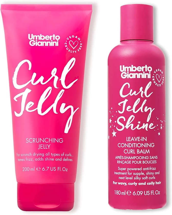 Amazon.com : Umberto Giannini Curl Jelly Scrunching Jelly 6.7fl Oz and Curl Jelly Shine Vegan Leave In Conditioner Duo 6.09 - Cruelty Free : Beauty & Personal Care