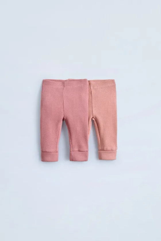 LOT DE DEUX LEGGINGS GAUFRÉS