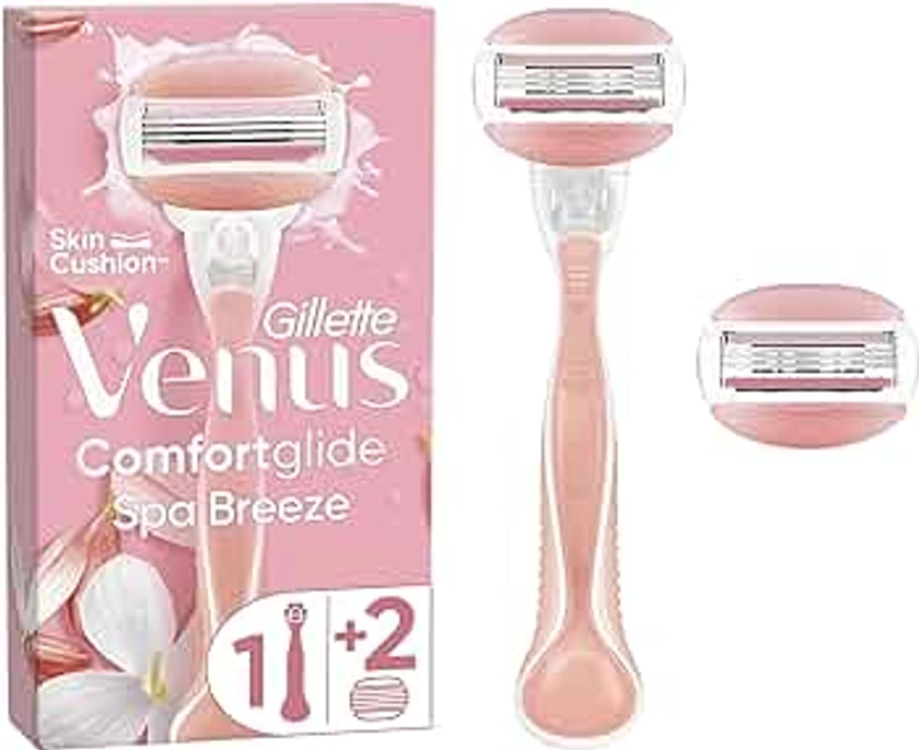 Gillette Venus Comfortglide Spa Breeze, 1 Manche, 2 Recharges De Lames, À 3 Lames, Rasage En Douceur