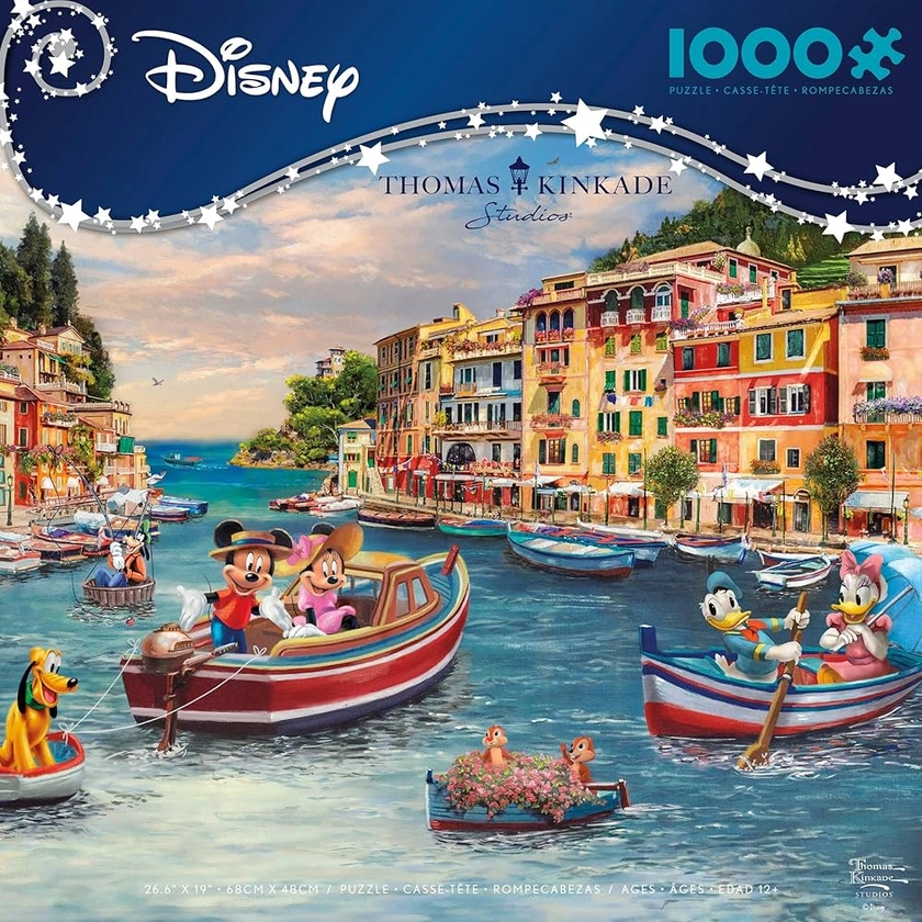 Amazon.com: Ceaco - Thomas Kinkade - Disney - Mickey & Minnie in Italy - 1000 Piece Jigsaw Puzzle : Toys & Games