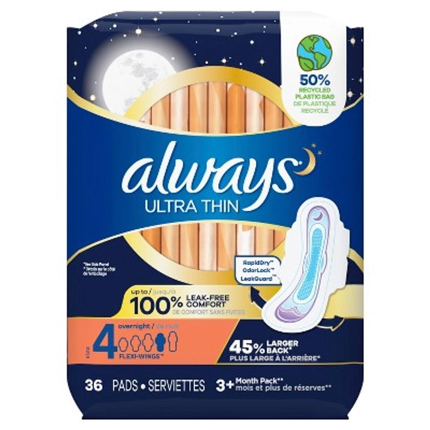 Always Ultra Thin Overnight Pads