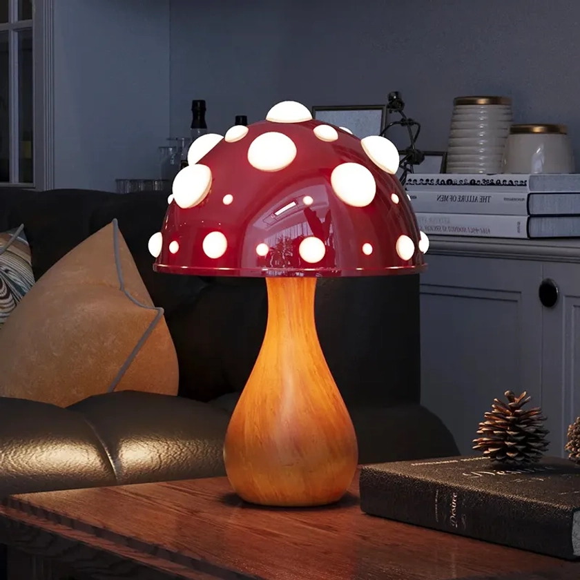 Classic style mushroom shaped LED lamp for living room, bedroom, study, hotel – Where craftsmanship meets creativity!