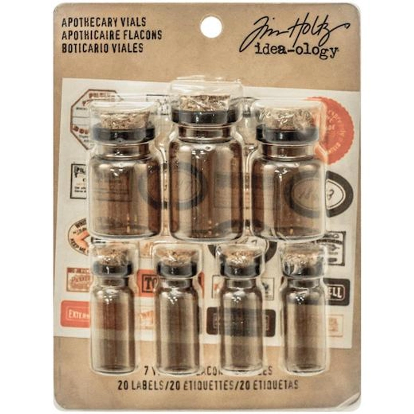 Tim Holtz Idea-ology Apothecary Vials with Labels TH93302