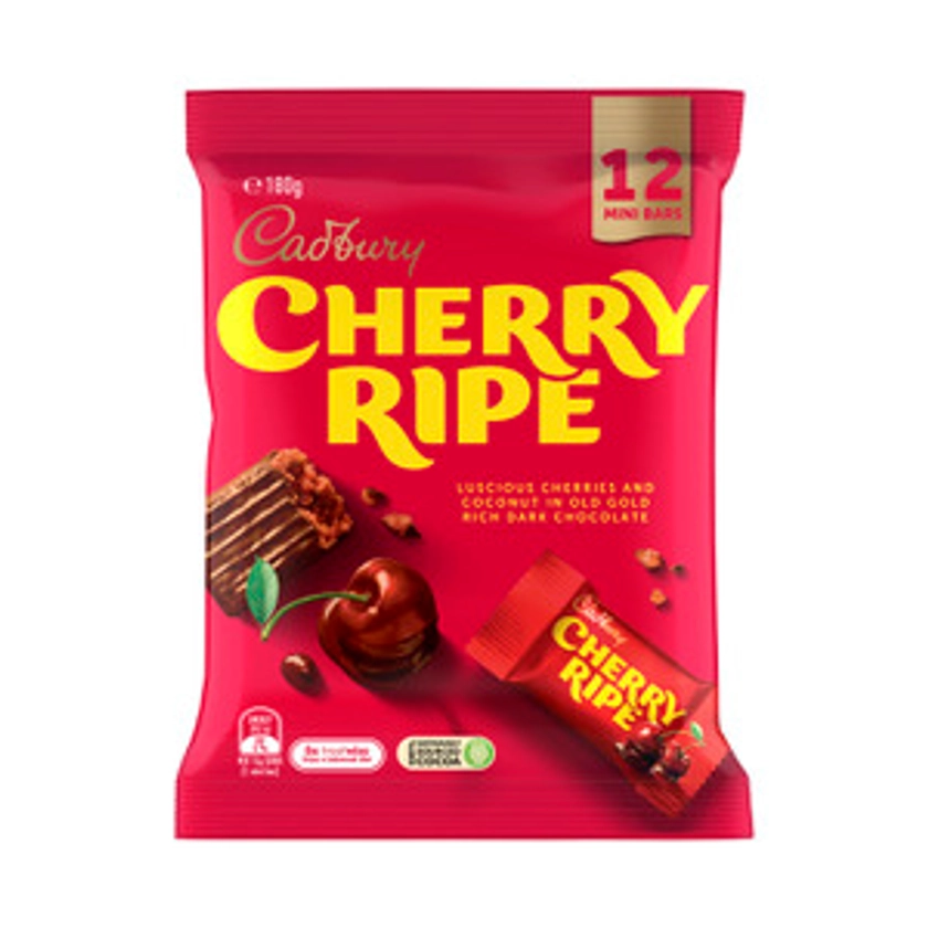 Cadbury Cherry Ripe Chocolate Sharepack 12 Pack | 180g