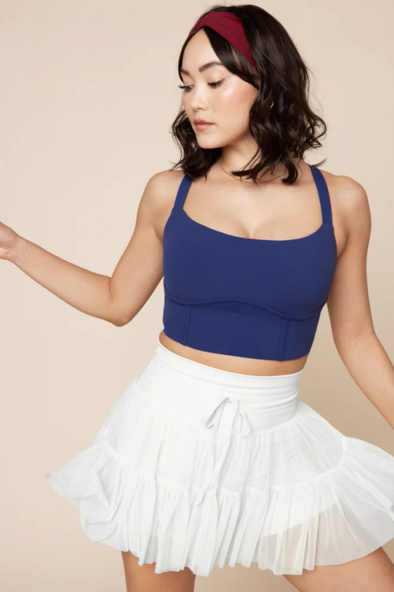 Daphne Corset Crop Top - Sapphire