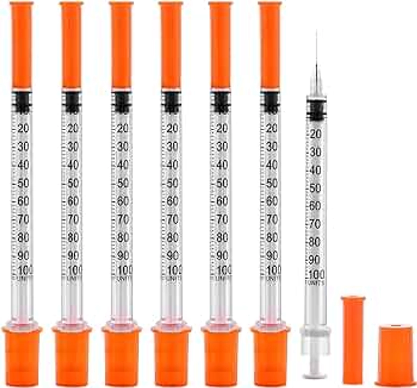 1ml Syringe with Needle, Syringes 30G 1cc 1/2 Inch, Individually Wrapped, Pack of 20