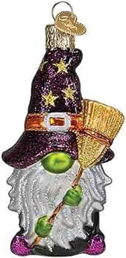 Old World Christmas Witch Gnome Glass Hanging Ornament