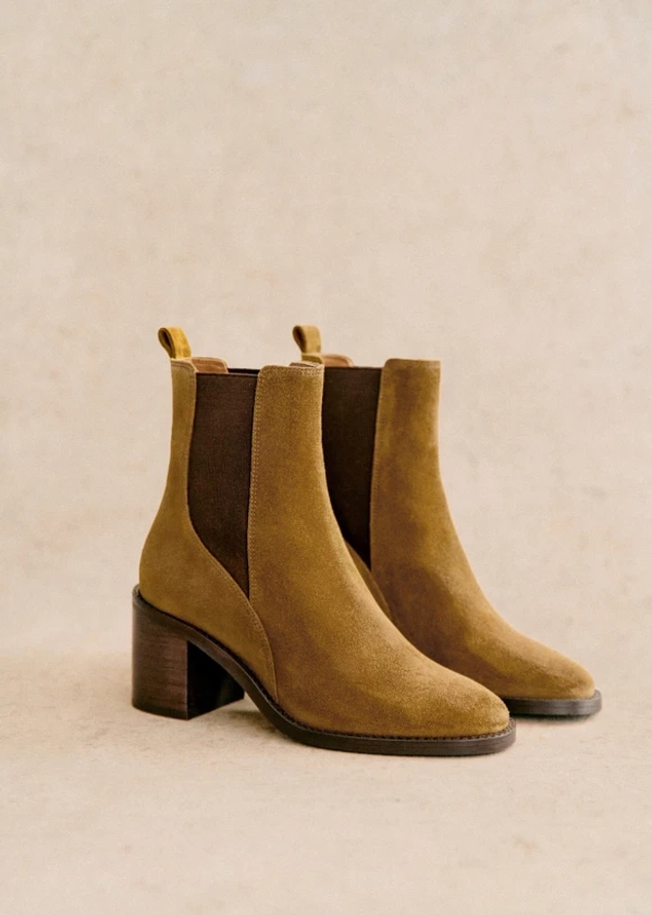 Bottines Pippa - Caramel - Croûte de cuir bovin - Sézane