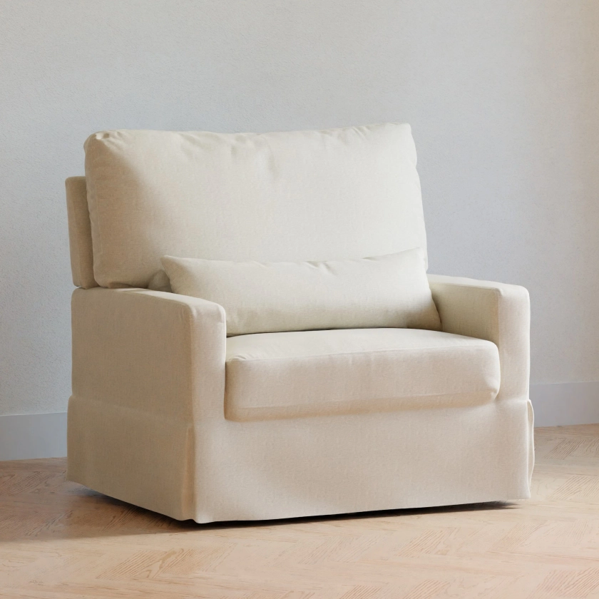 Namesake Crawford Pillowback Chair and a Half Comfort Swivel Glider