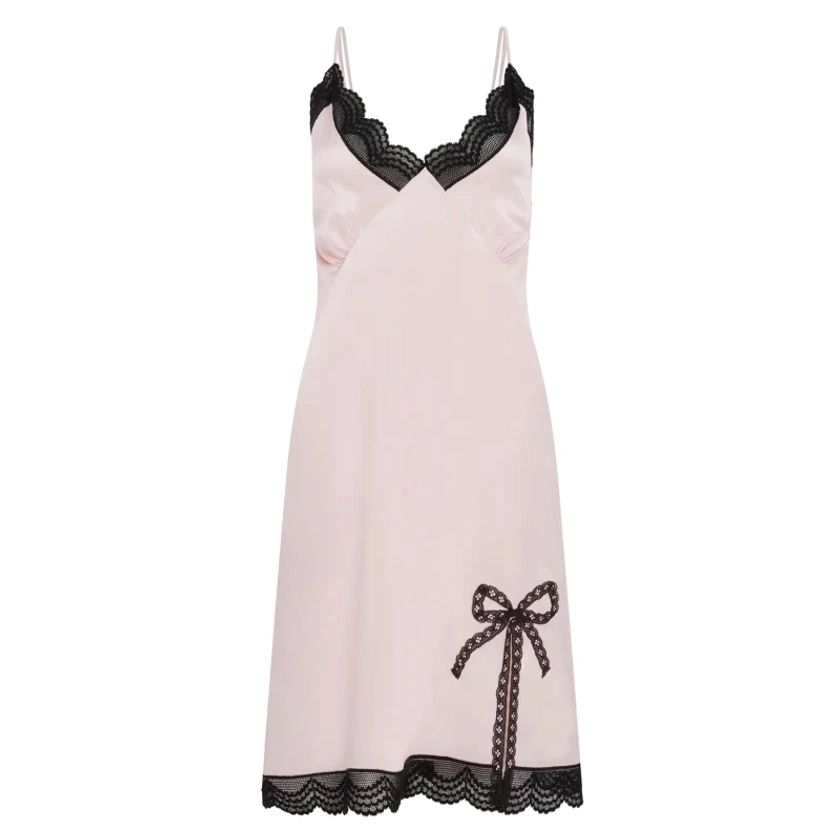 Angle Baby Bow Slip Dress In Pink