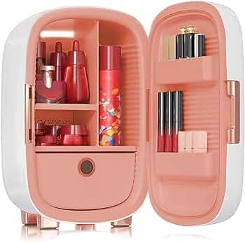 Skincare Fridge 12 Liter, Beauty Fridge for Comestic storage 10°C/50°F + Intelligent Constant Temperature Control Mini Fridge, White Cosmetics Refrigerator Compact Fridge for Makeup Lipstick