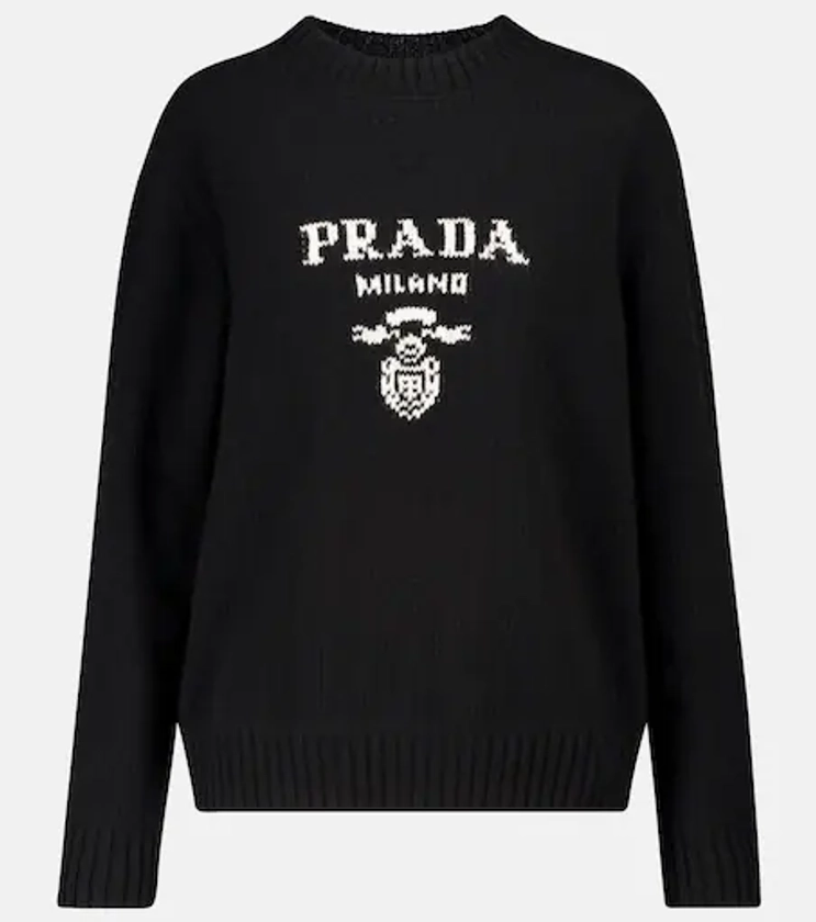 Logo wool and cashmere sweater in black - Prada | Mytheresa