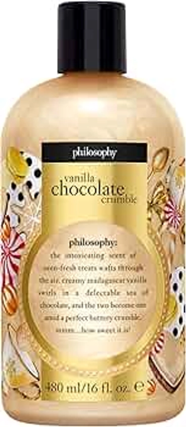 philosophy vanilla chocolate crumble shampoo, shower gel & bubble bath, 16 oz