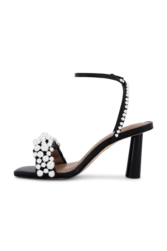 Arch NYC The Ballies Puff Sling Heel in Black & Silver | REVOLVE