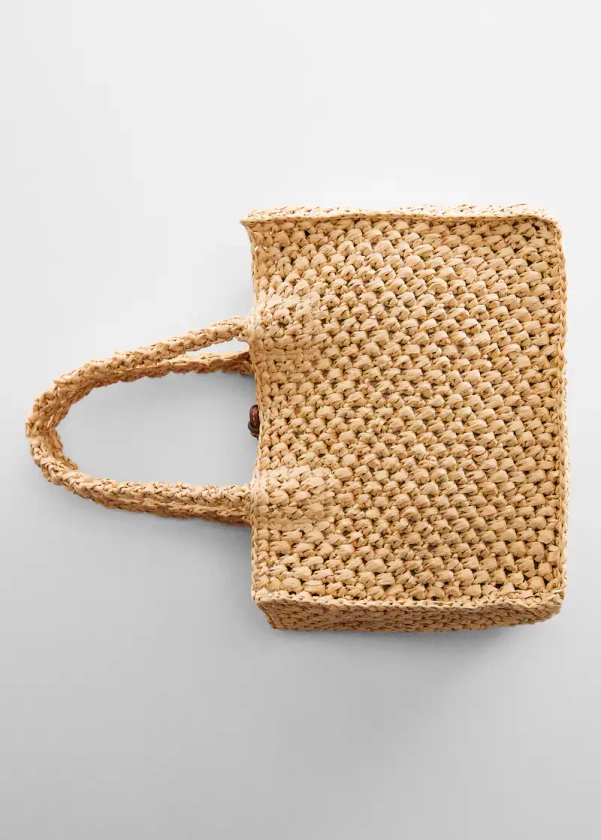 Sac bandoulière effet raphia - Femme | Mango France