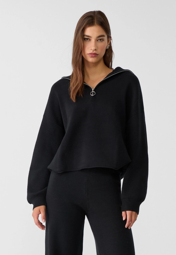 Pull en maille zippé - Mode femme | Stradivarius France