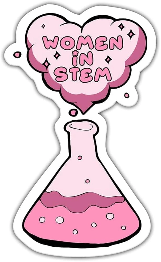 (3 Pcs) Women in Stem Sticker 3x3 - Chemistry Sticker - Cute Self Care Sticker - Retro Sticker Gift for Her - Feminist Sticker - Humorous Science Sticker Decoration Laptop - Phone - Water Bottle