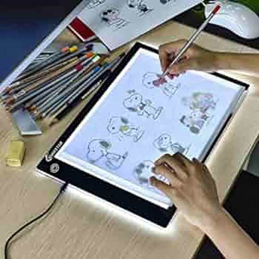 Tableau de Copie à LED A4 Super Mince Pour Tableau de Dessin avec Câble USB avec Luminosité Réglable Pour Artistes,Animationdessin, Esquisse,Animation,Visualisation Aux Rayons X A4 (LB-A4) : Amazon.com.be: Loisirs créatifs