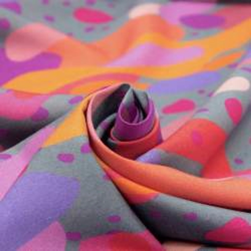 Popeline viscose graphique - multicolore