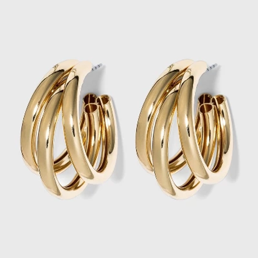 Multi Tube Hoop Earrings - A New Day™ Gold