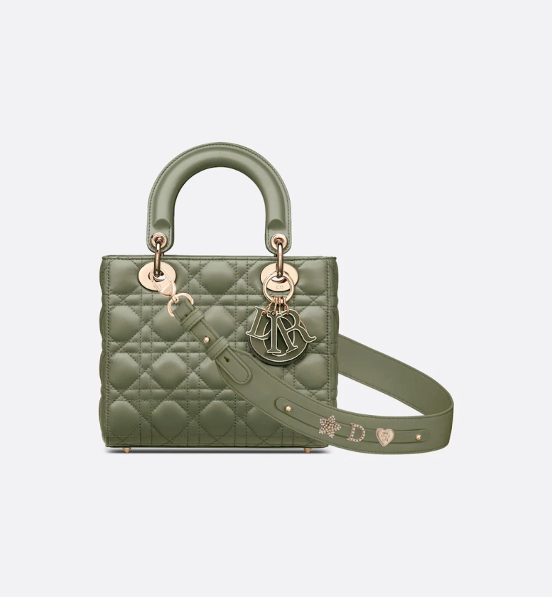 Small Lady Dior My ABCDior Bag Cedar Green Cannage Lambskin | DIOR