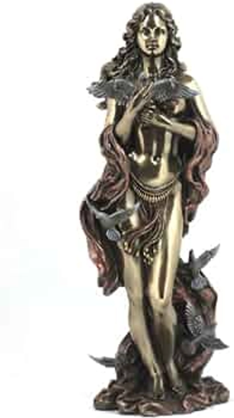 Aphrodite (Venus) Greek Roman Goddess of Love Statue, Real Bronze Powder Cast 12-inch Sculpture