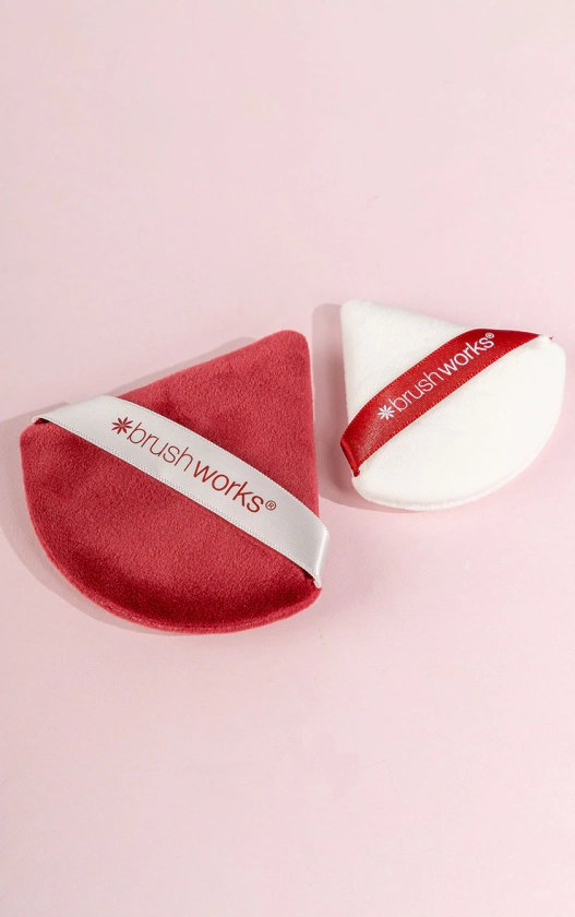 Brushworks Limited Edition Powder Puff Duo - Red