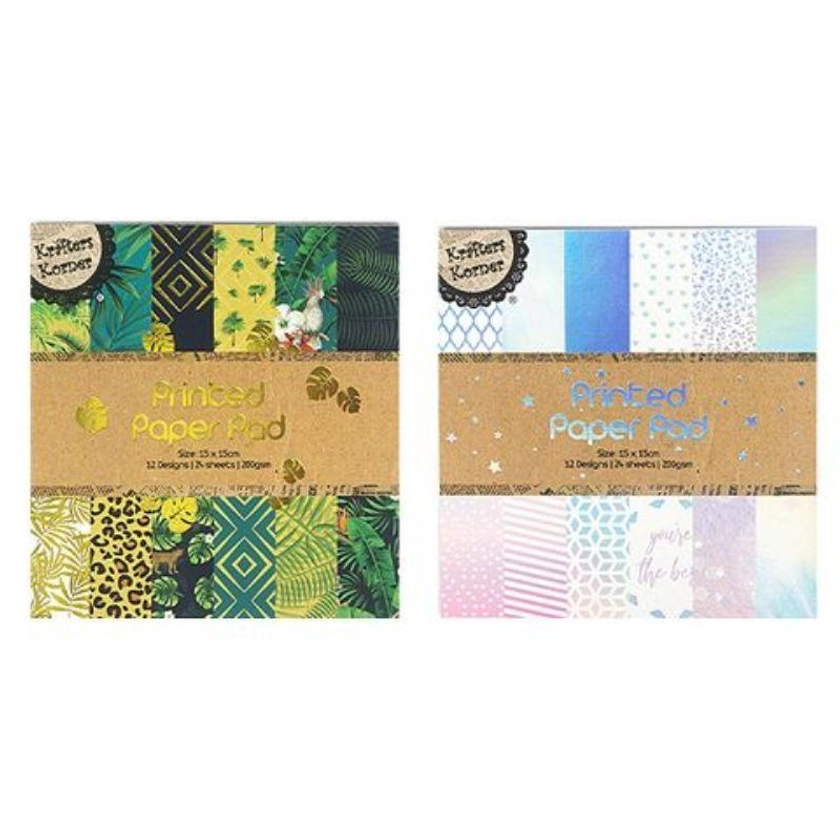 Foil Printed Craft Paper Pad - 15cm x 15cm