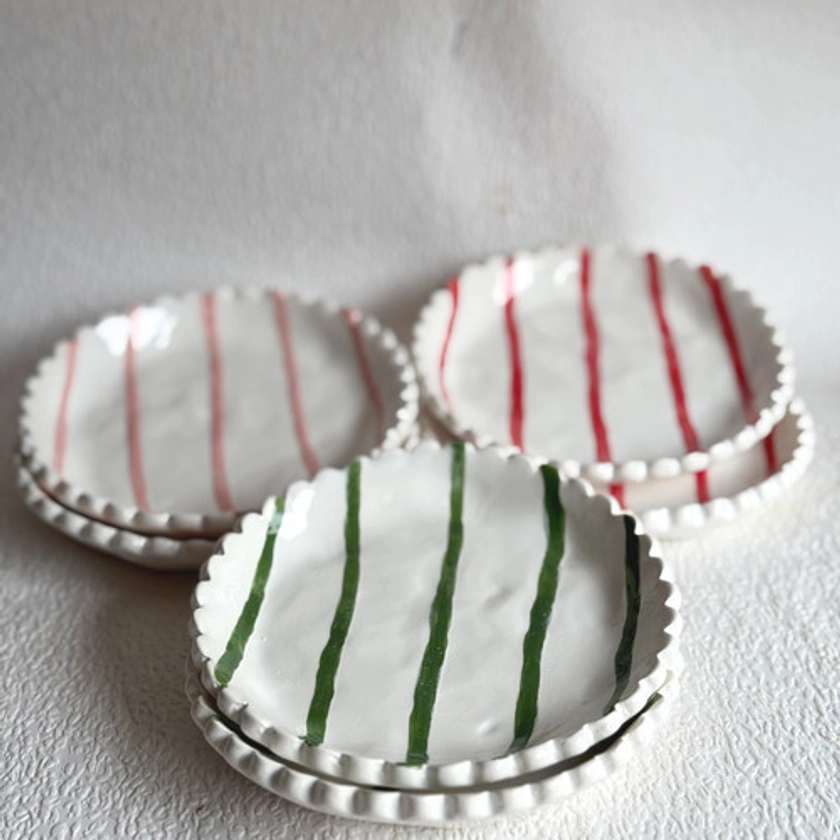 Christmas: Striped plates | Marigold and Lettice