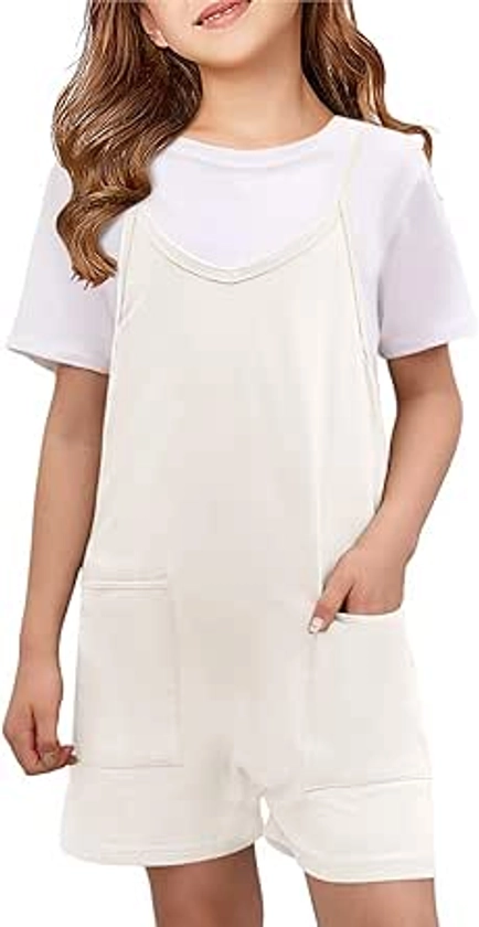 Amazon.com: Tongmingyun Girls Summer Sleeveless Casual Romper Spaghetti Strap Shorts Jumpsuit with Pockets: Clothing, Shoes & Jewelry