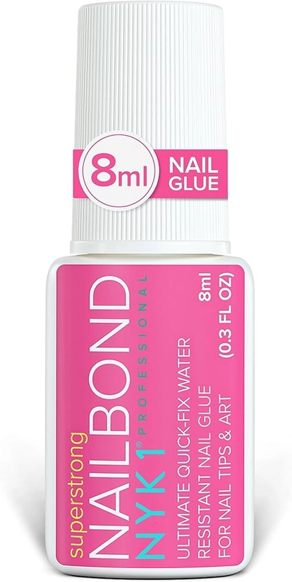 NYK1 Nail Bond Nail Glue Extra Strong with Brush (8ml) Super Strong False Nail Glue For Acrylic Tips Extra Strong Nail Glue Brush On Nail Glue For Stick On Nails Acrylic Nail Glue - Anti Fungal