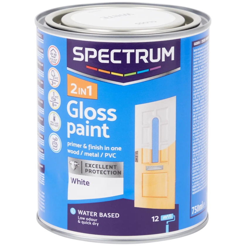 Peinture haute brillance 2-en-1 Spectrum Blanc