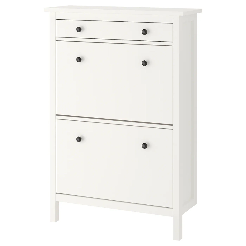 HEMNES white, Shoe cabinet with 2 compartments, 89x127 cm - IKEA