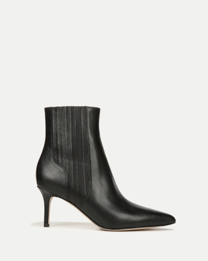 Lisa Mid-Heel Leather Bootie | Veronica Beard