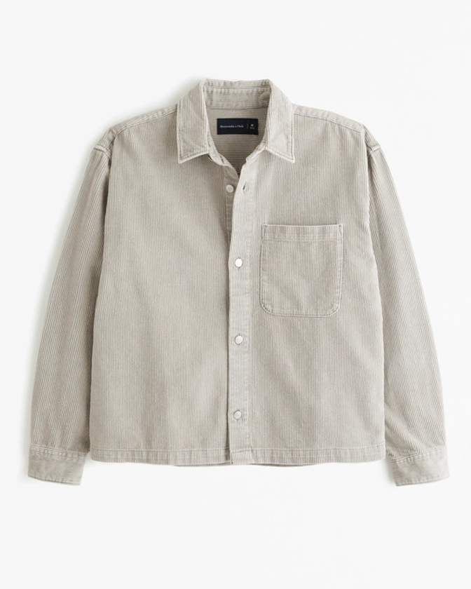 Men's Cropped Corduroy Shirt Jacket | Men's Tops | Abercrombie.com