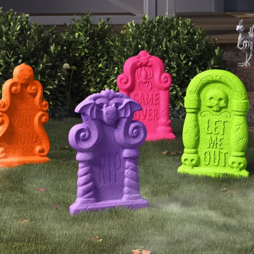 4pk Halloween Foam Tombstones Bright Colors - Hyde & EEK! Boutique™