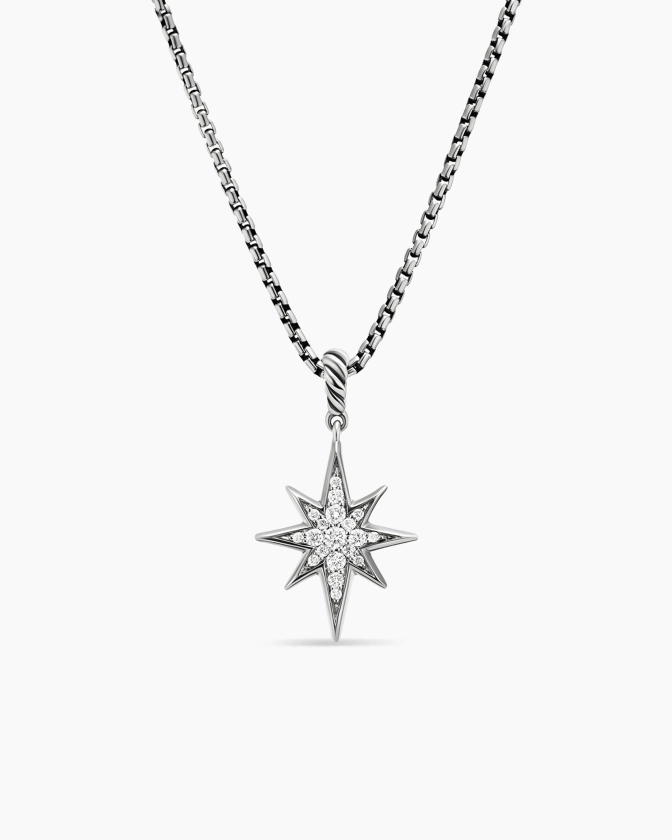 David Yurman | Cable Collectibles® North Star Necklace in Sterling Silver with Diamonds, 21.6mm