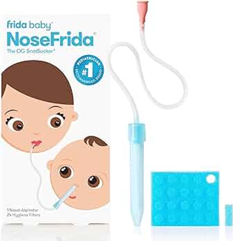 Frida Baby NoseFrida the SnotSucker Filter Bundle: Nasal Aspirator for Baby, Baby Nose Sucker, NoseFrida + 24 Hygiene Filters