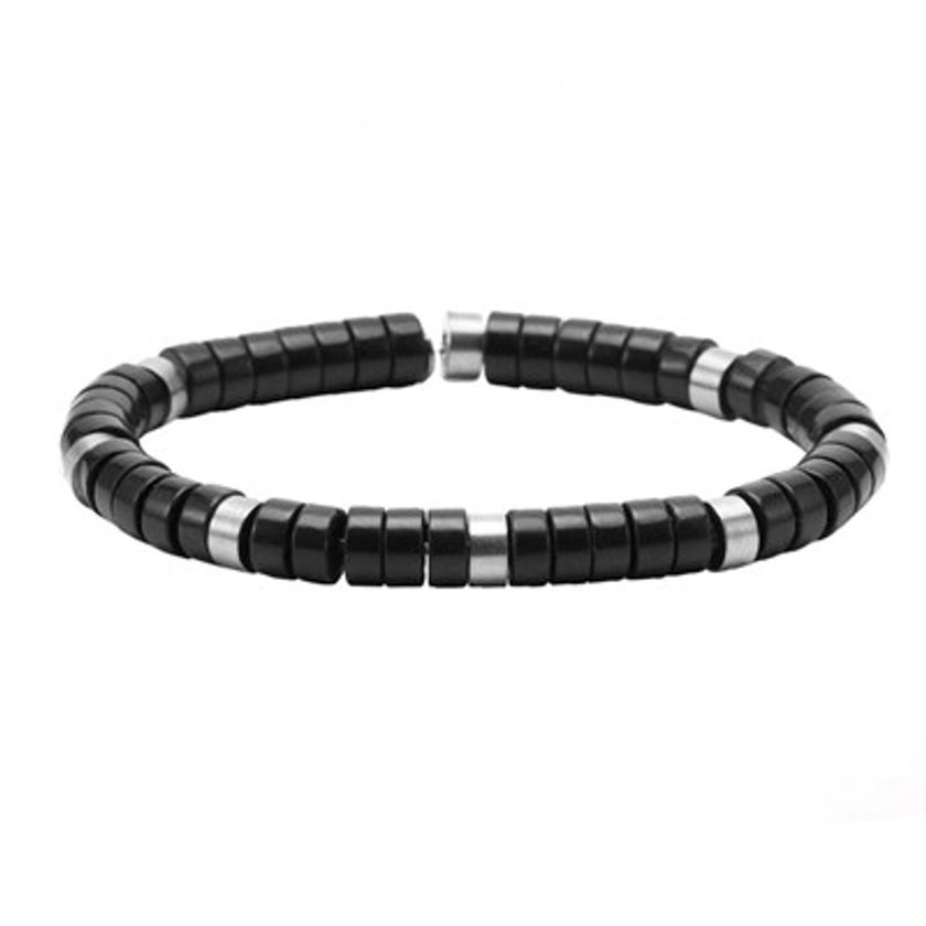 Bracelet Perles Heishi En Agate Noire SIXTYSTONES | MATY