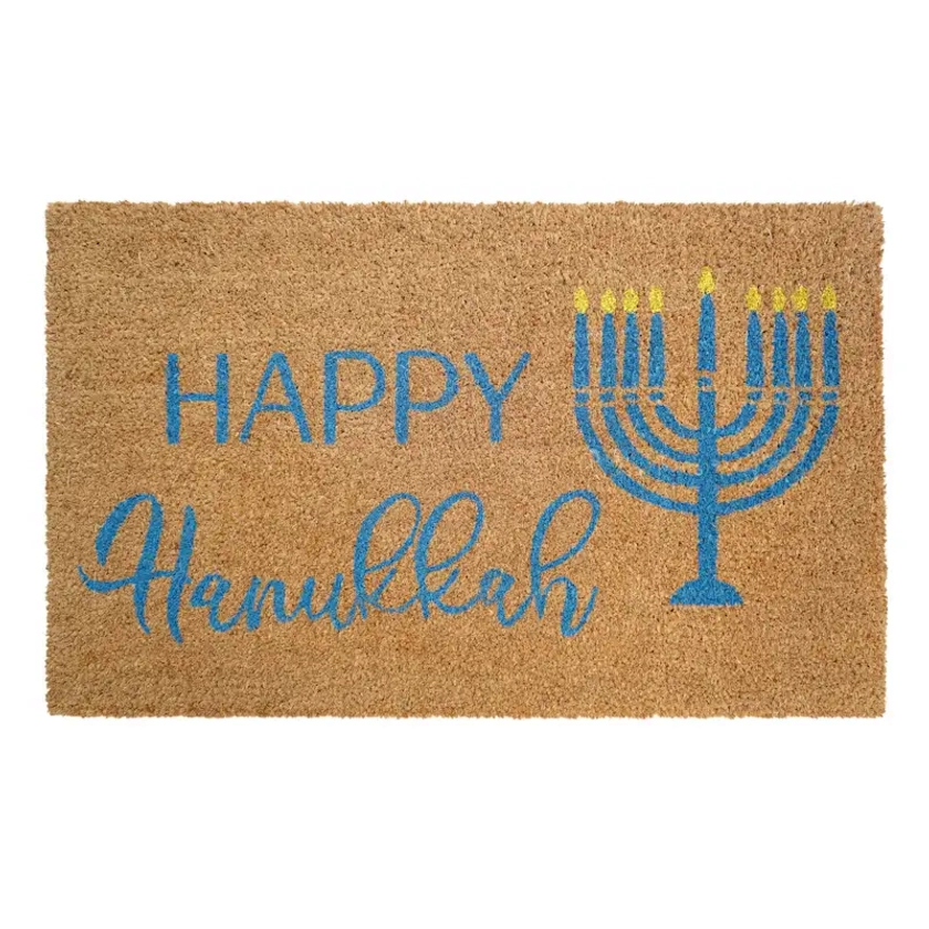 Happy Hanukkah Coir Doormat 18X30