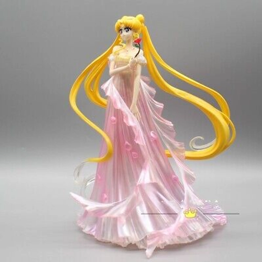 In stock Anime Sailor Moon Tsukino Usagi Pink Wedding dress PVC Figure Statue | eBay
