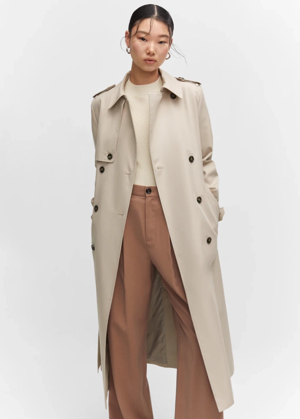 Trench impermeabile doppiopetto - Donna | MANGO OUTLET Italia