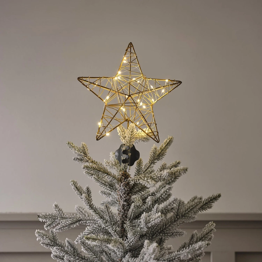 Gold Metal Star Christmas Tree Topper