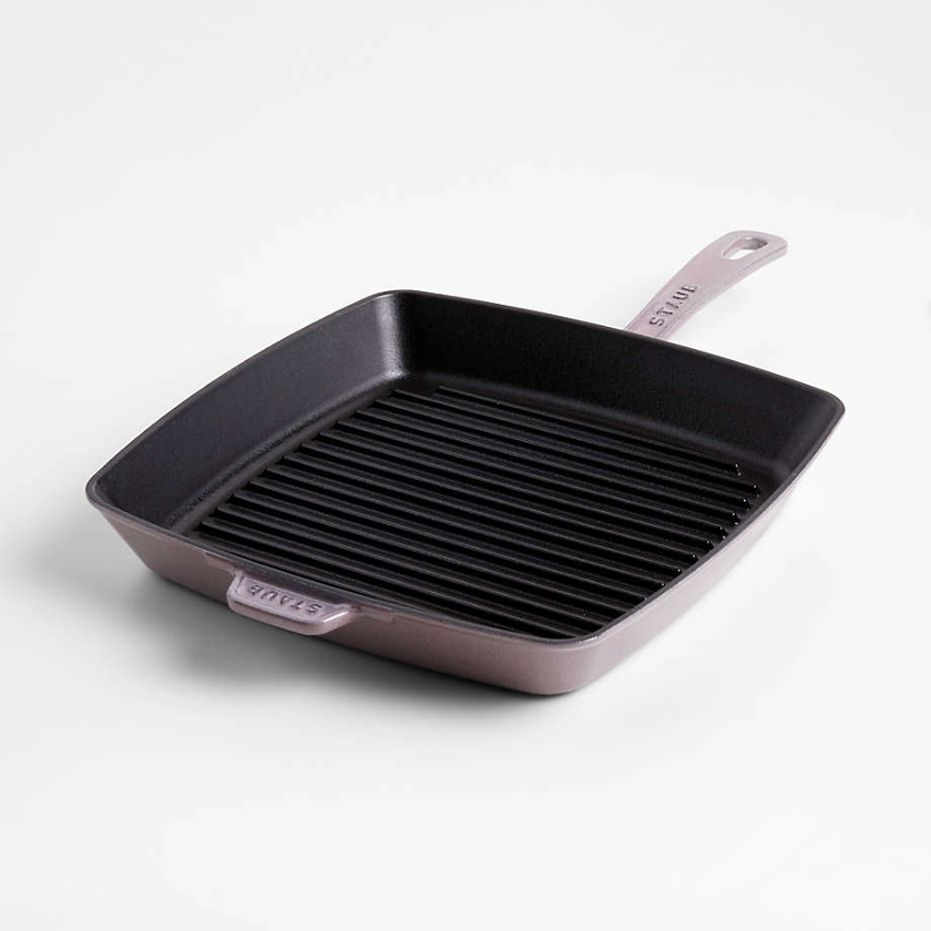 Staub 12" Lilac Enameled Cast Iron Square Grill Pan + Reviews | Crate & Barrel