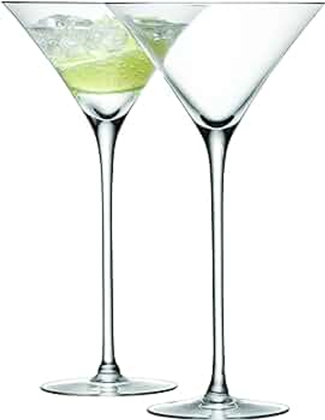 LSA International Bar Cocktail Glass 275 ml Clear | Set of 2 | Mouthblown and Handmade Glass | BR08