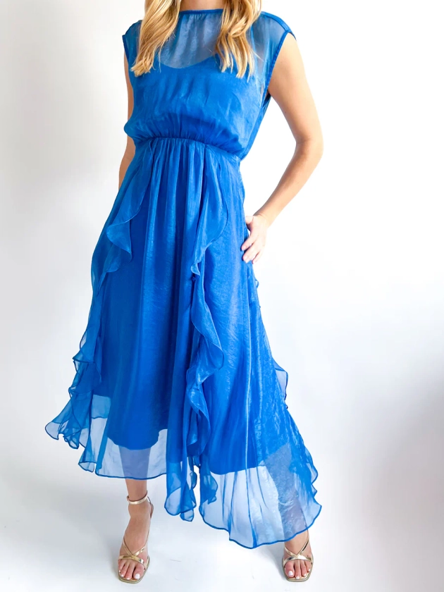 Rosalie Cascading Ruffled Midi Dress